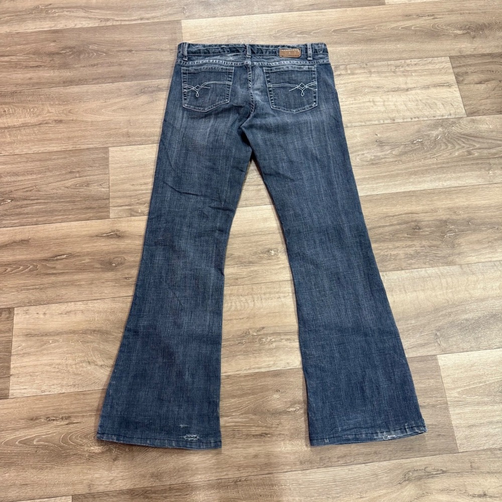 Mudd Womens Y2K Low Rise Flare Jeans Dark Wash Denim Size 11 BFM2002X